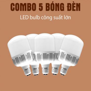 Combo 5 Bóng đèn LED bulb công suất lớn Điện Quang ĐQ LEDBU10 40765AW (40W daylight, chống ẩm)